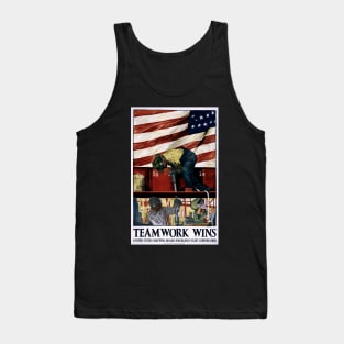 Restored Reprint of World War I US "Teamwork Wins" Propaganda Print Tank Top